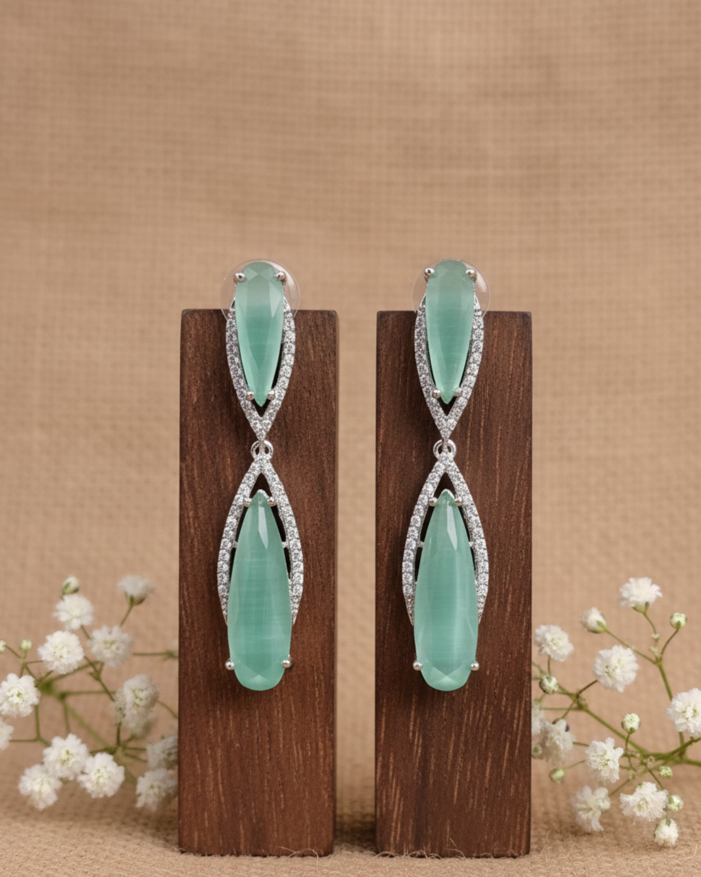Double Pear-Cut Dangle Earrings