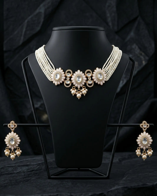 Gulbahar Pearl Radiance Choker Set Zestro