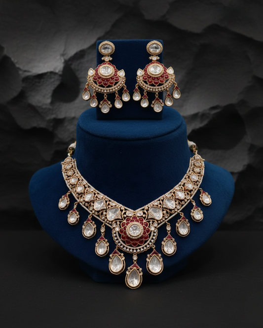 Rajvika Moissanite Kundan Set