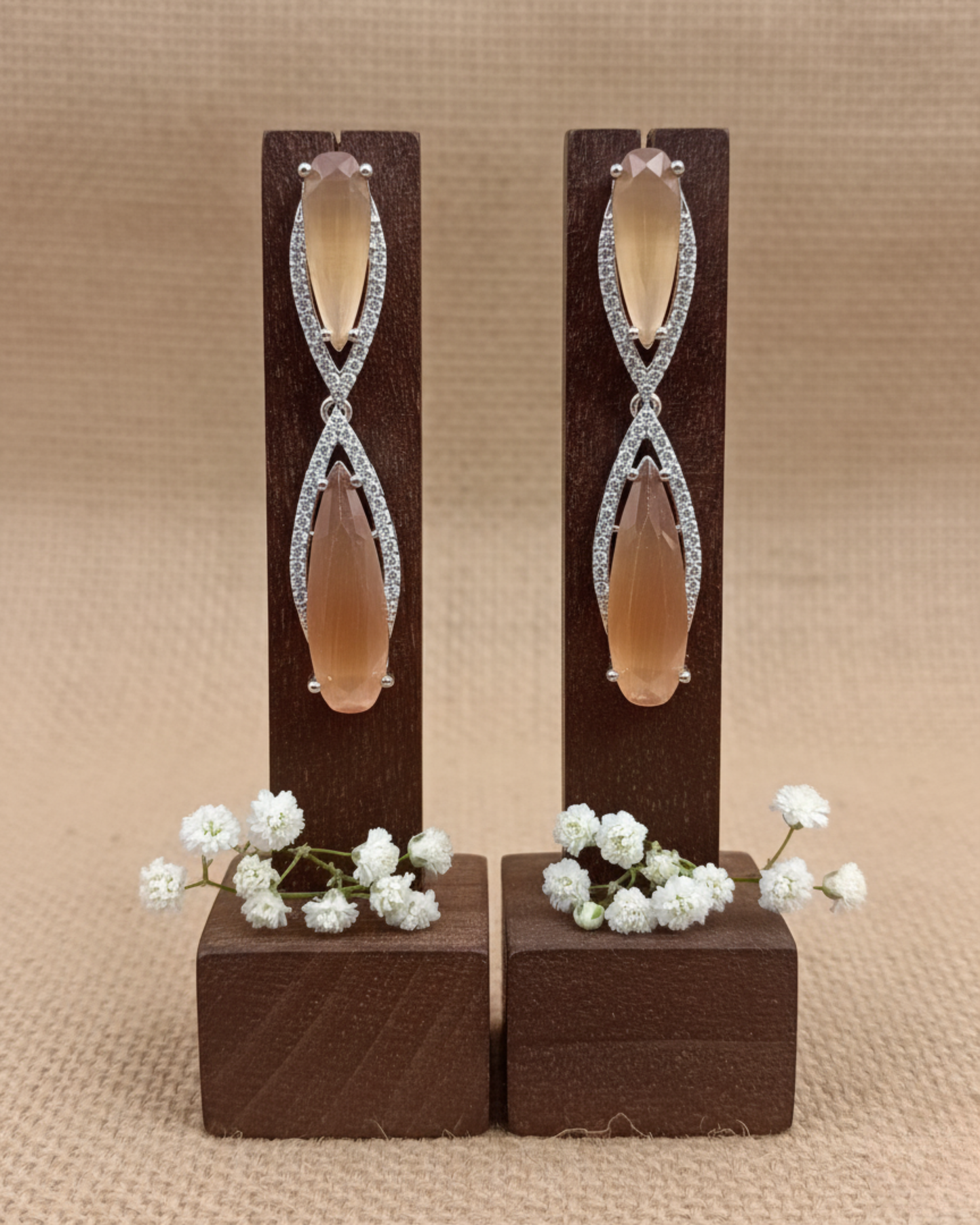 Double Pear-Cut Dangle Earrings