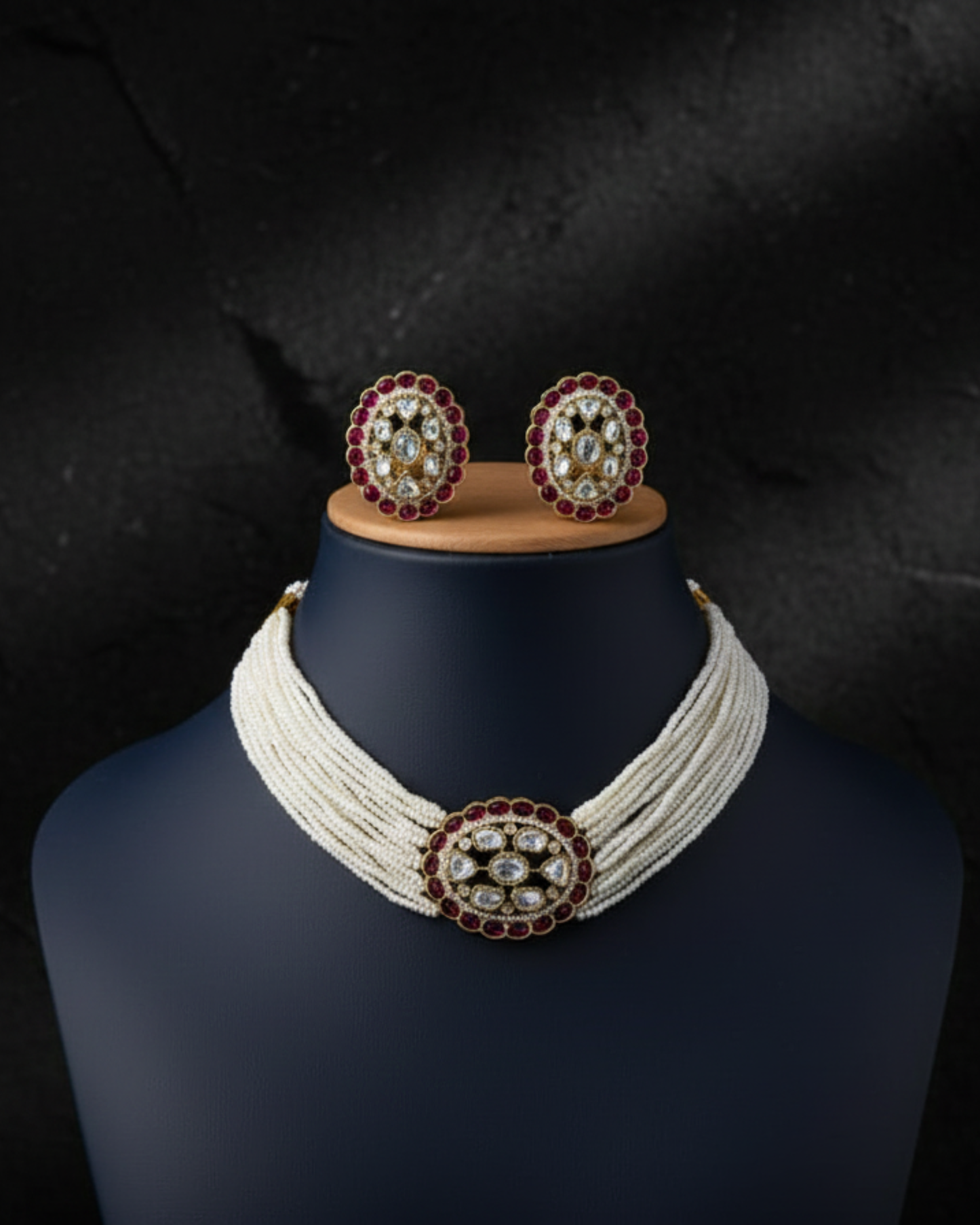 Multi-Strand Pearls Choker Set