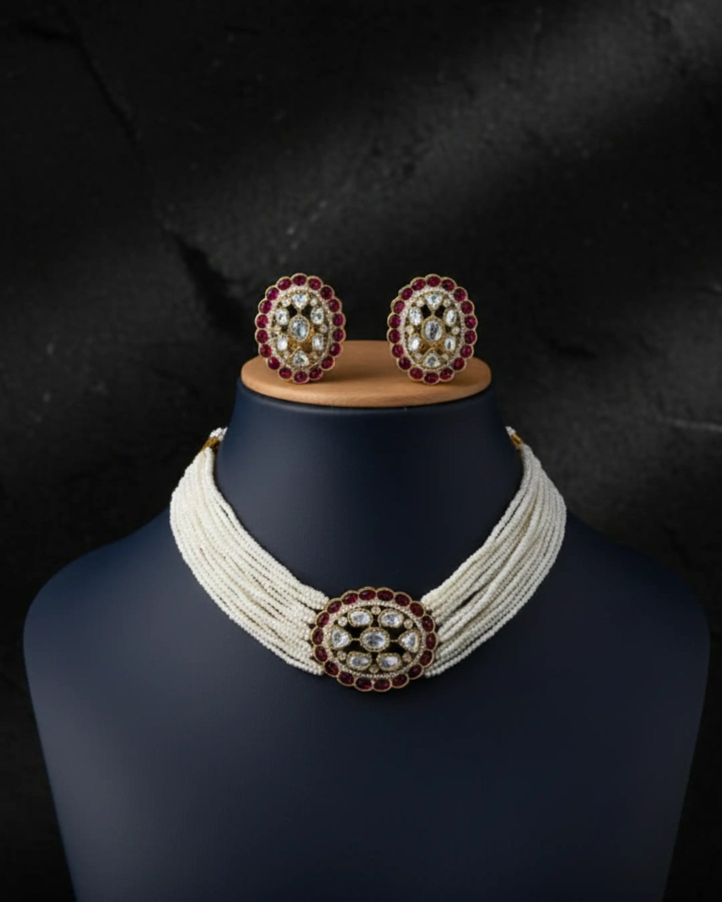 Multi-Strand Pearls Choker Set Zestro