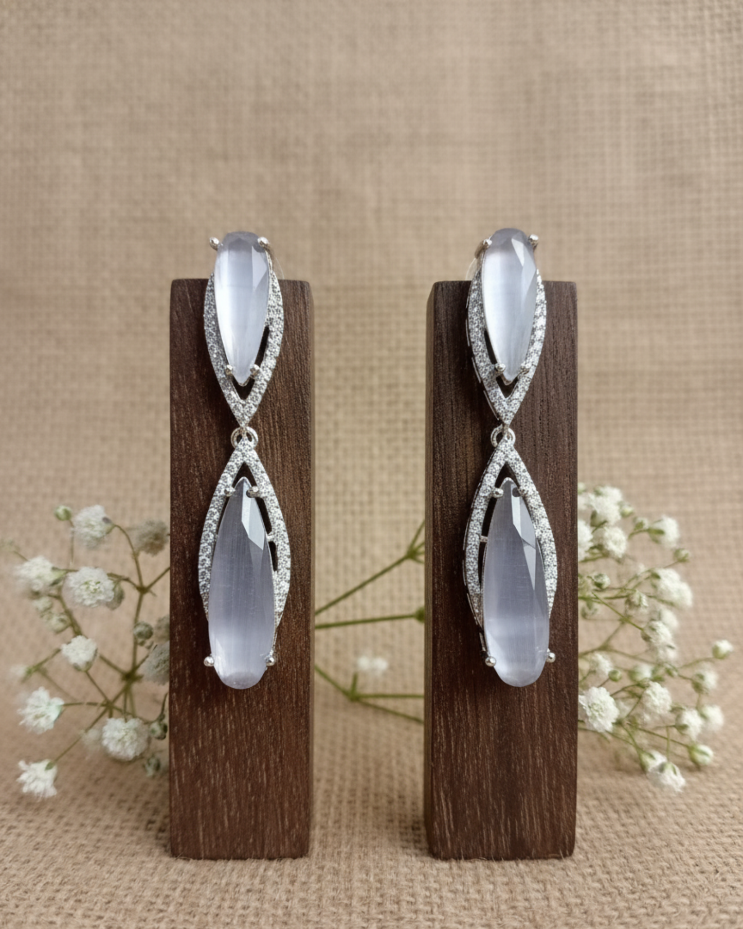 Double Pear-Cut Dangle Earrings