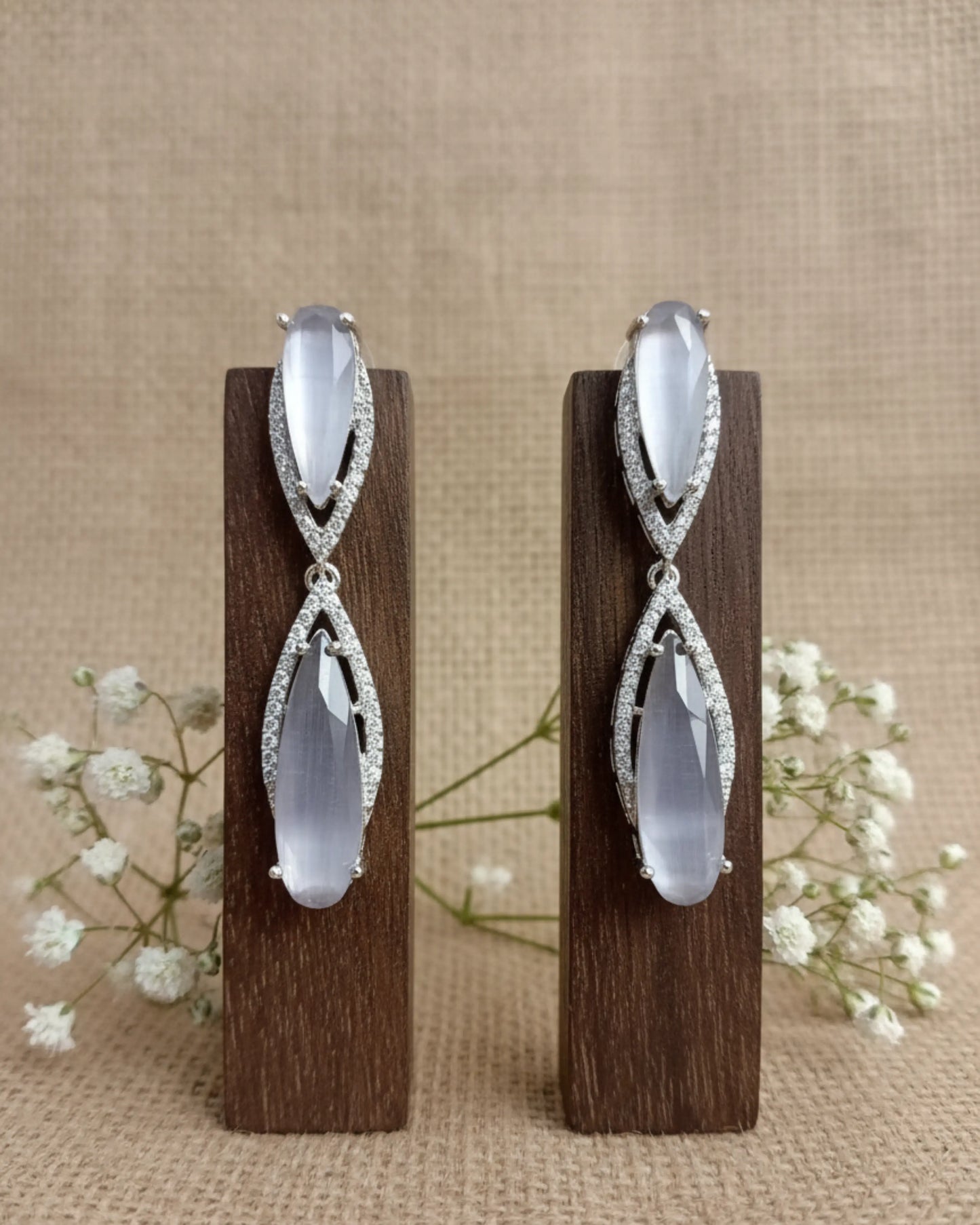 Double Pear-Cut Dangle Earrings Zestro