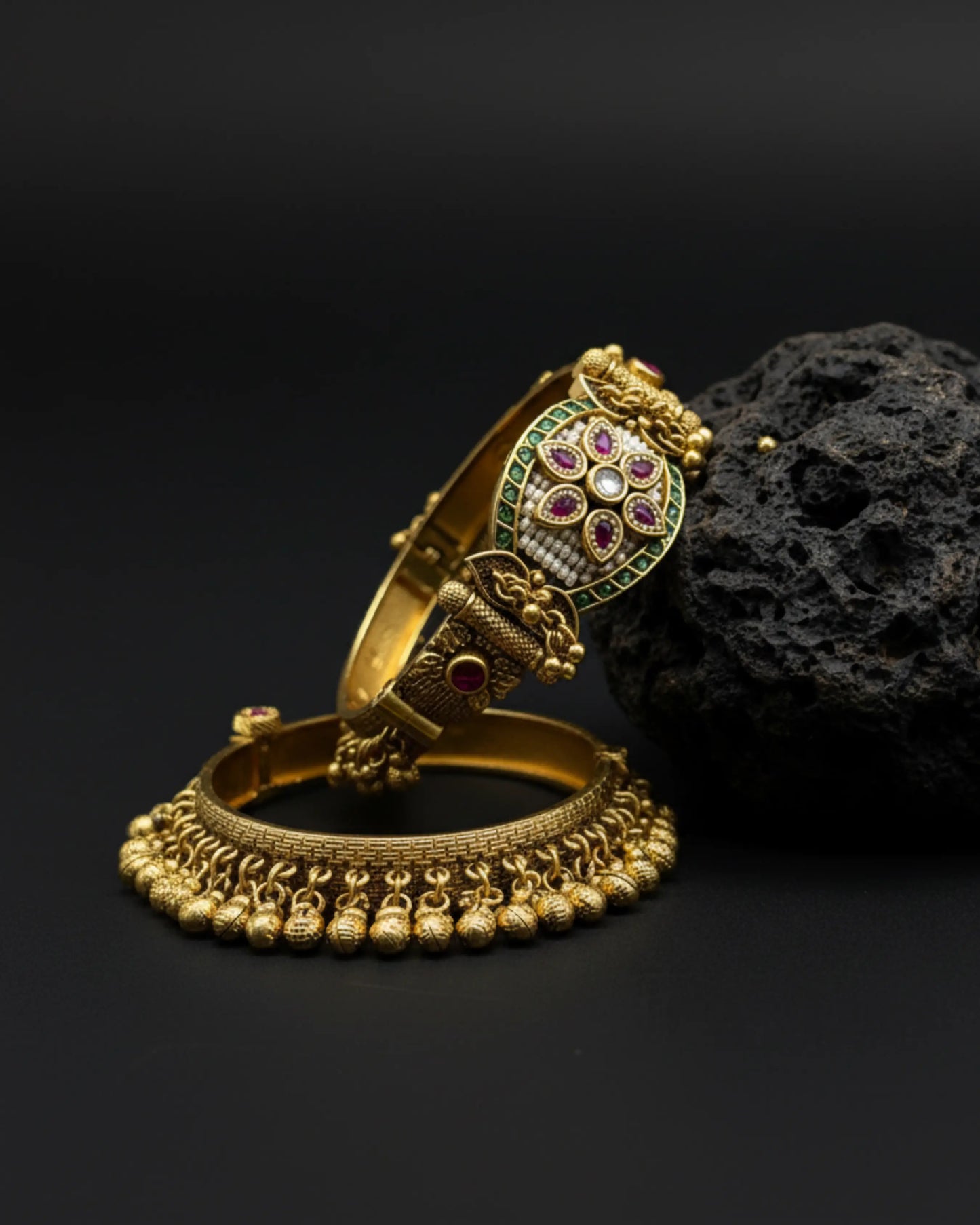 Floral Ghunghroo Bangles Zestro