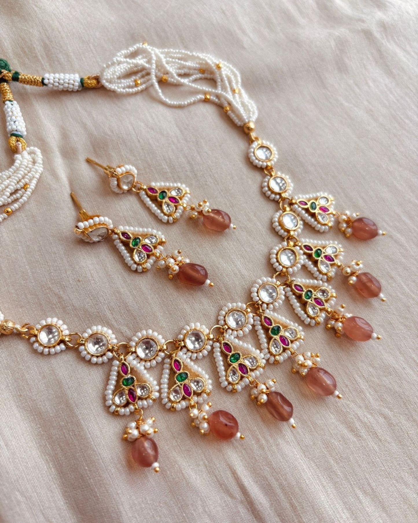 Kavira Pearl Kundan Necklace Set