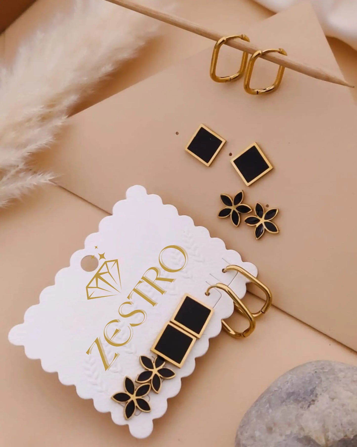 Noir Bloom Essentials Earring Combo Zestro