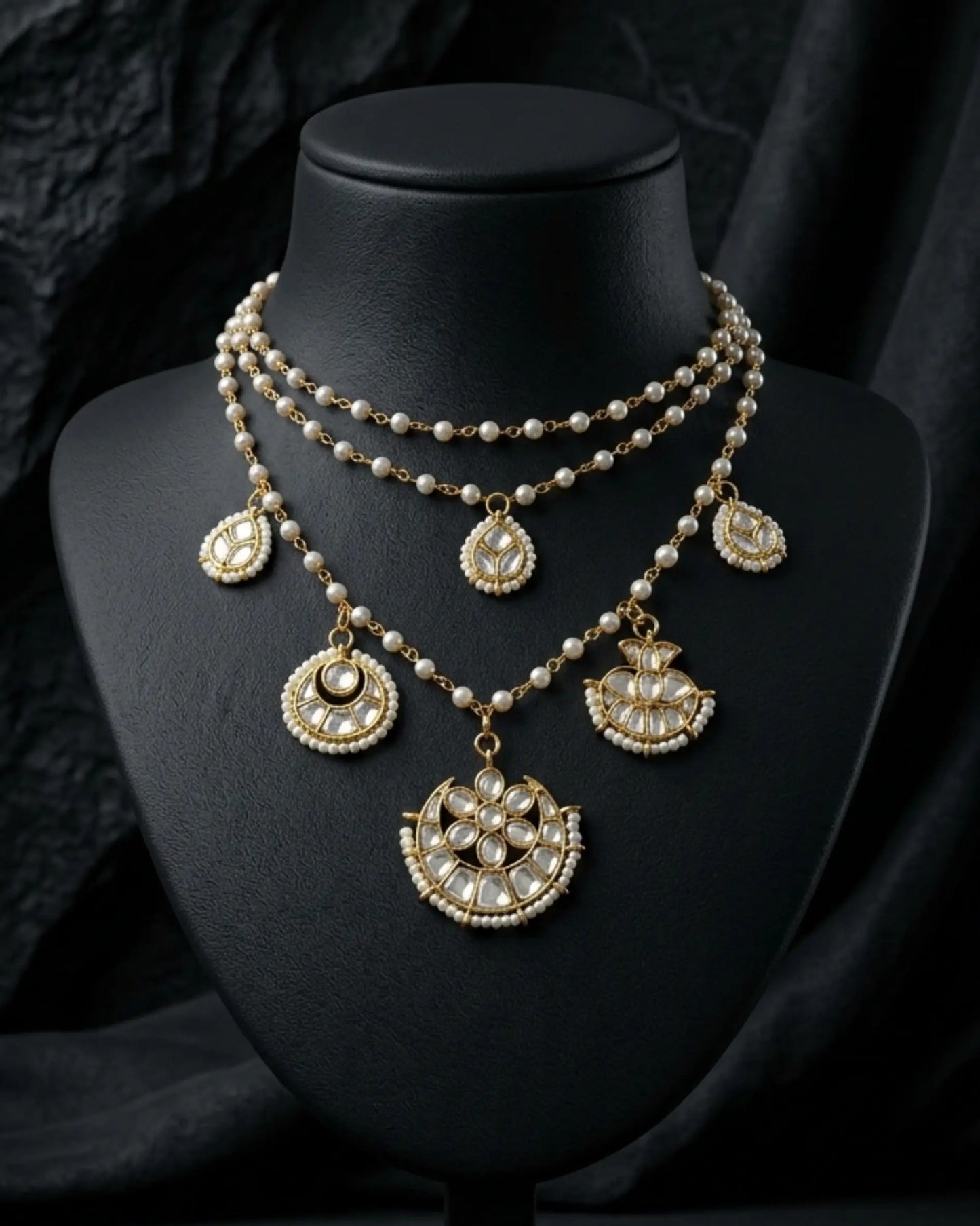 Pearl Charm Layered Necklace Zestro