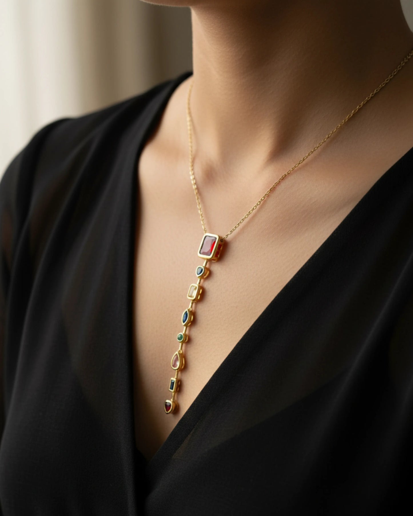 Rainbow Cascade Necklace Zestro