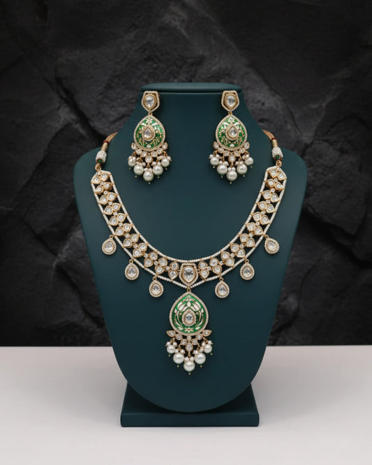 Rajputana Enamel & Polki Choker Zestro