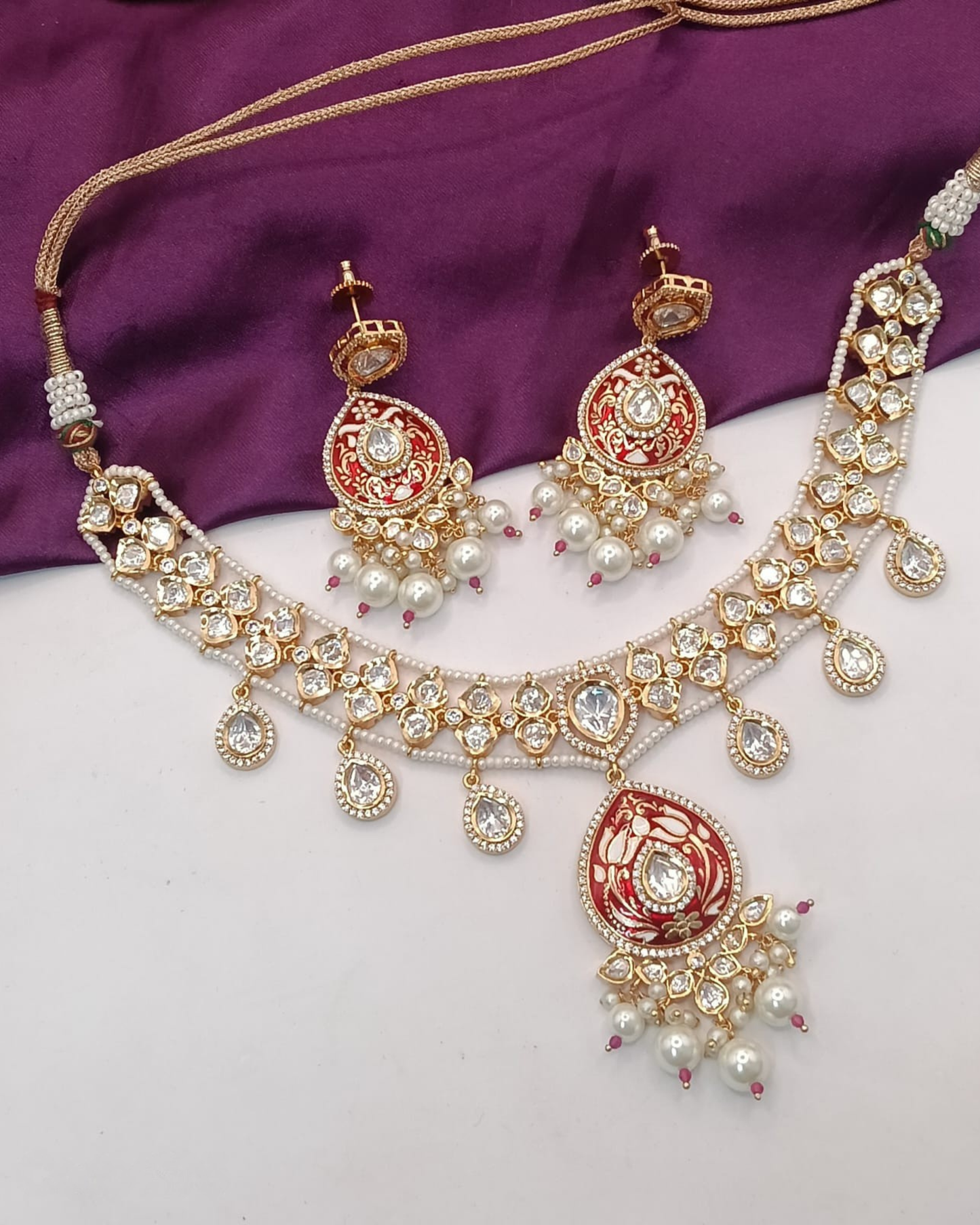 Rajputana Enamel & Polki Choker