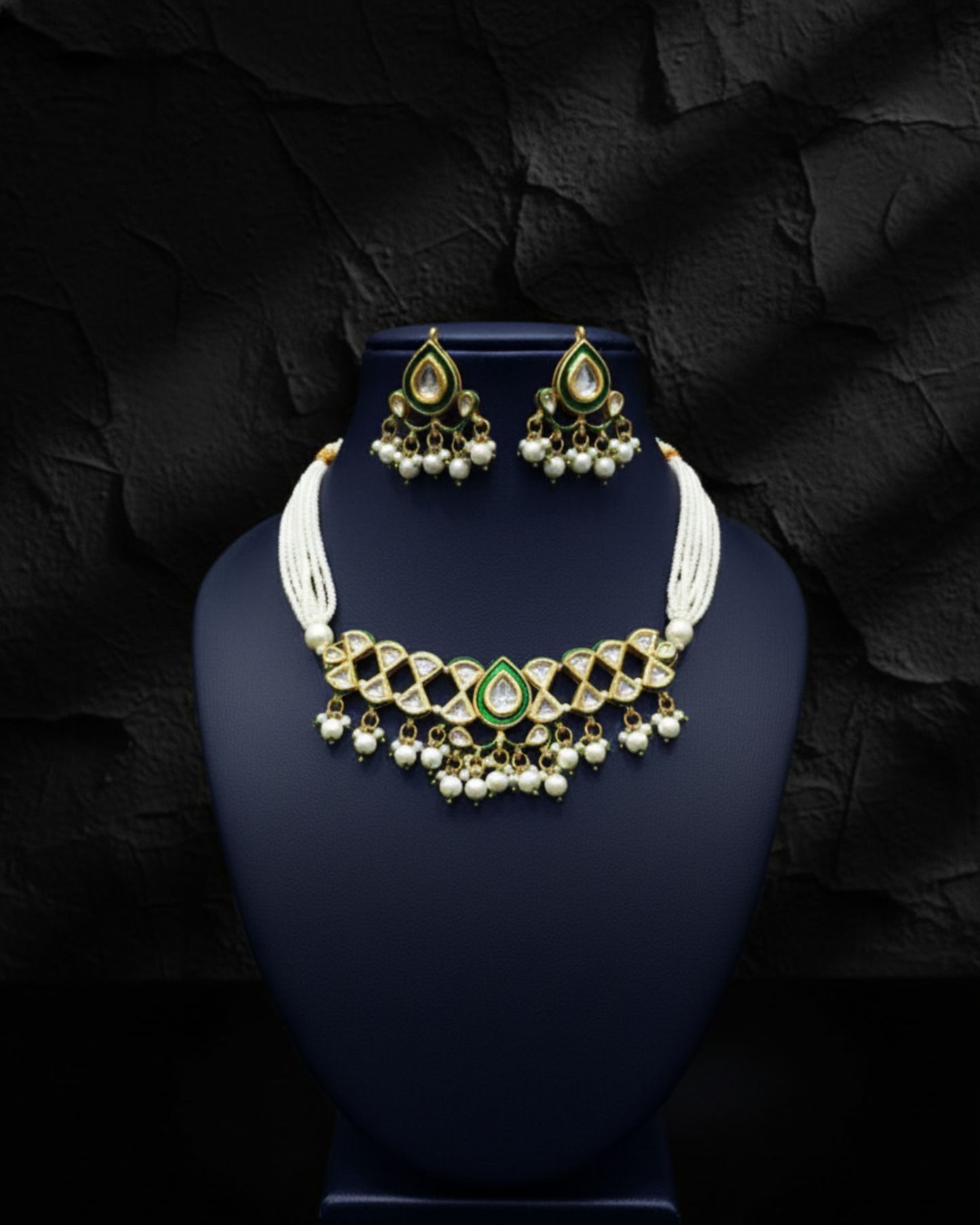 Rashi Kundan Pearl Necklace Set
