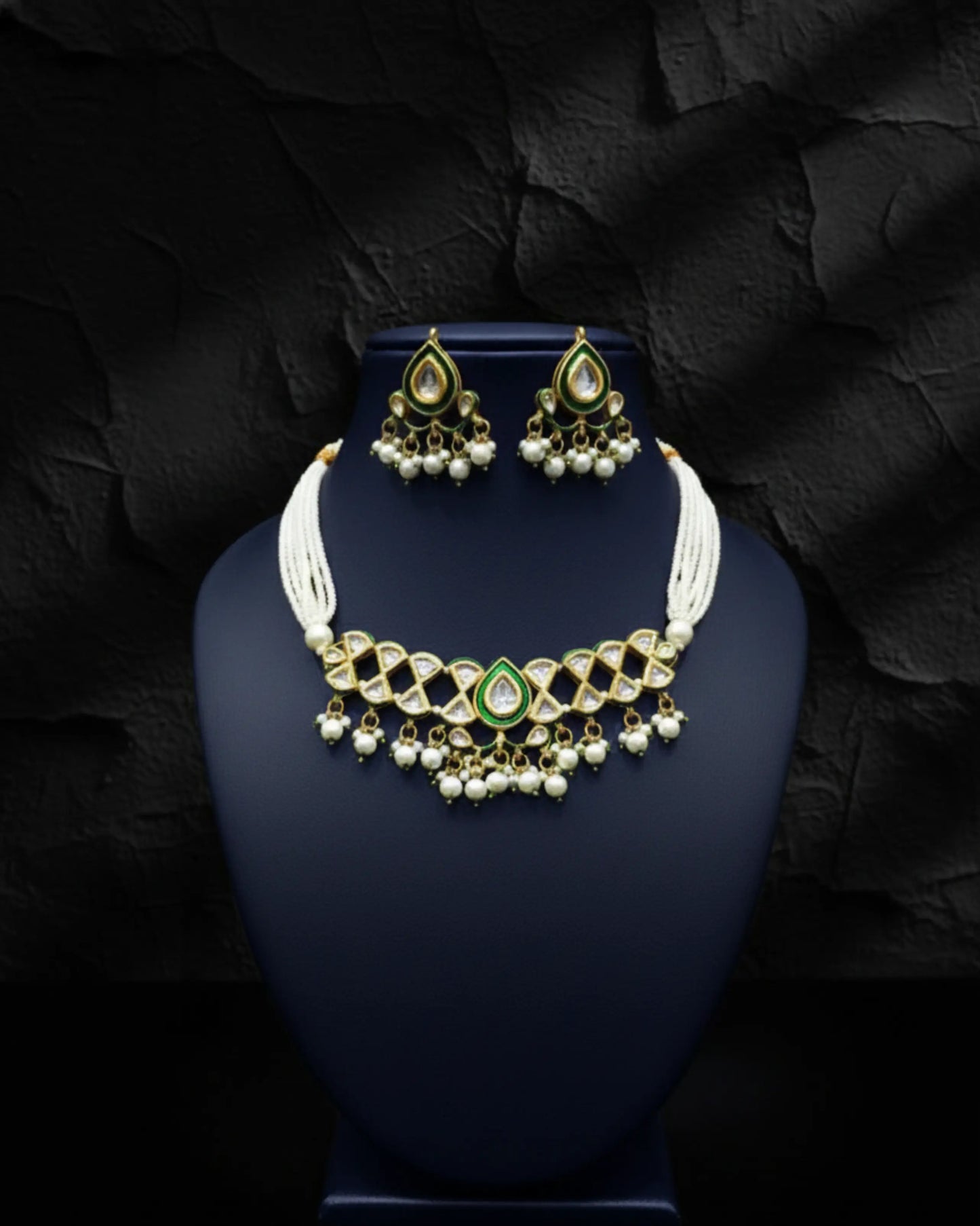 Rashi Kundan Pearl Necklace Set Zestro