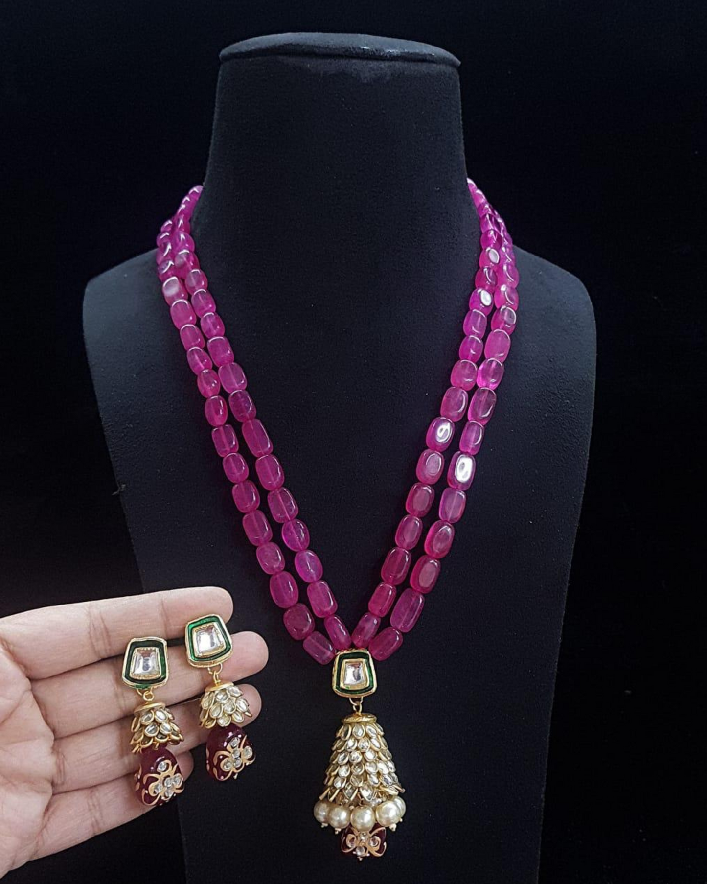 Rasika Paachi Kundan Set