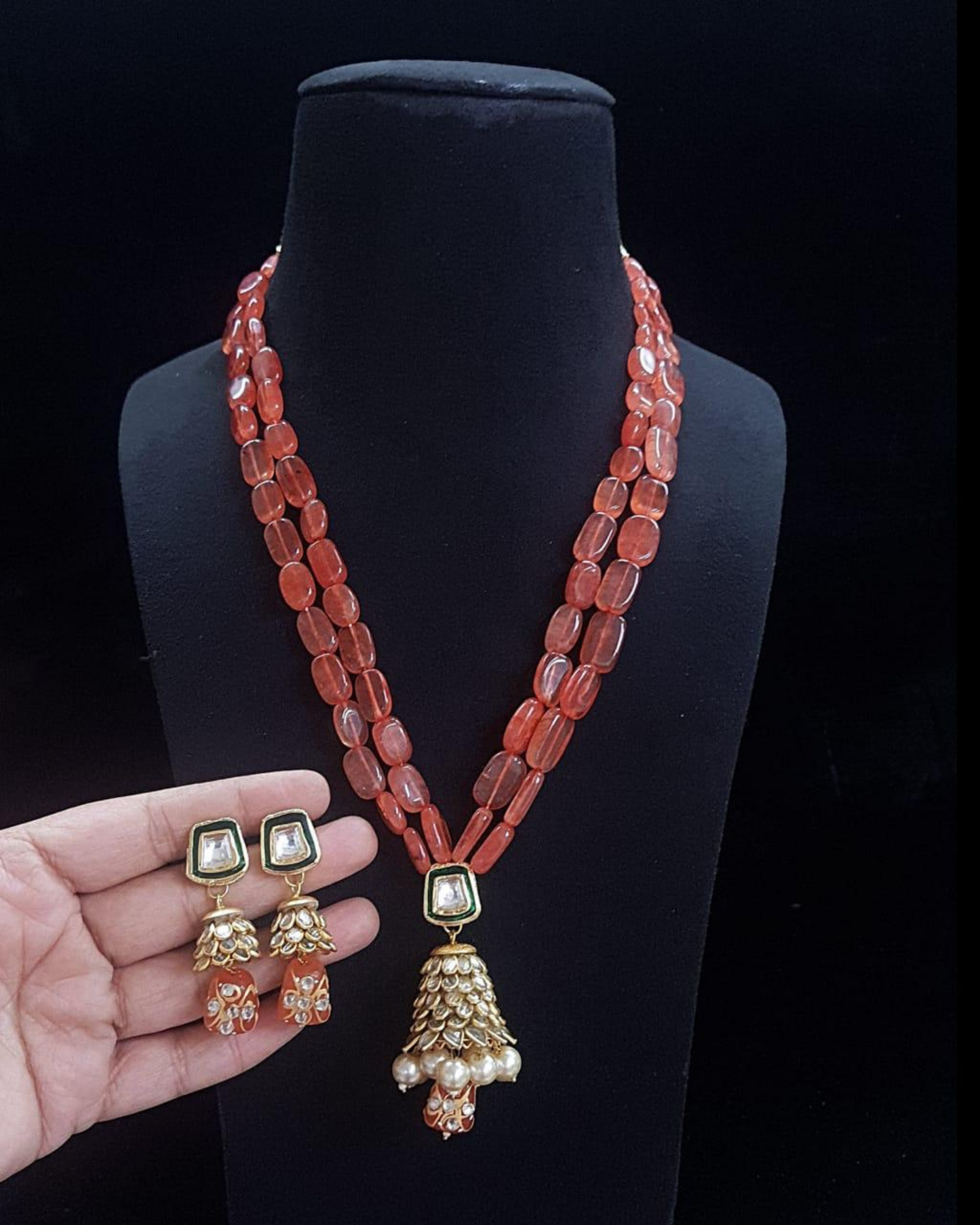 Rasika Paachi Kundan Set