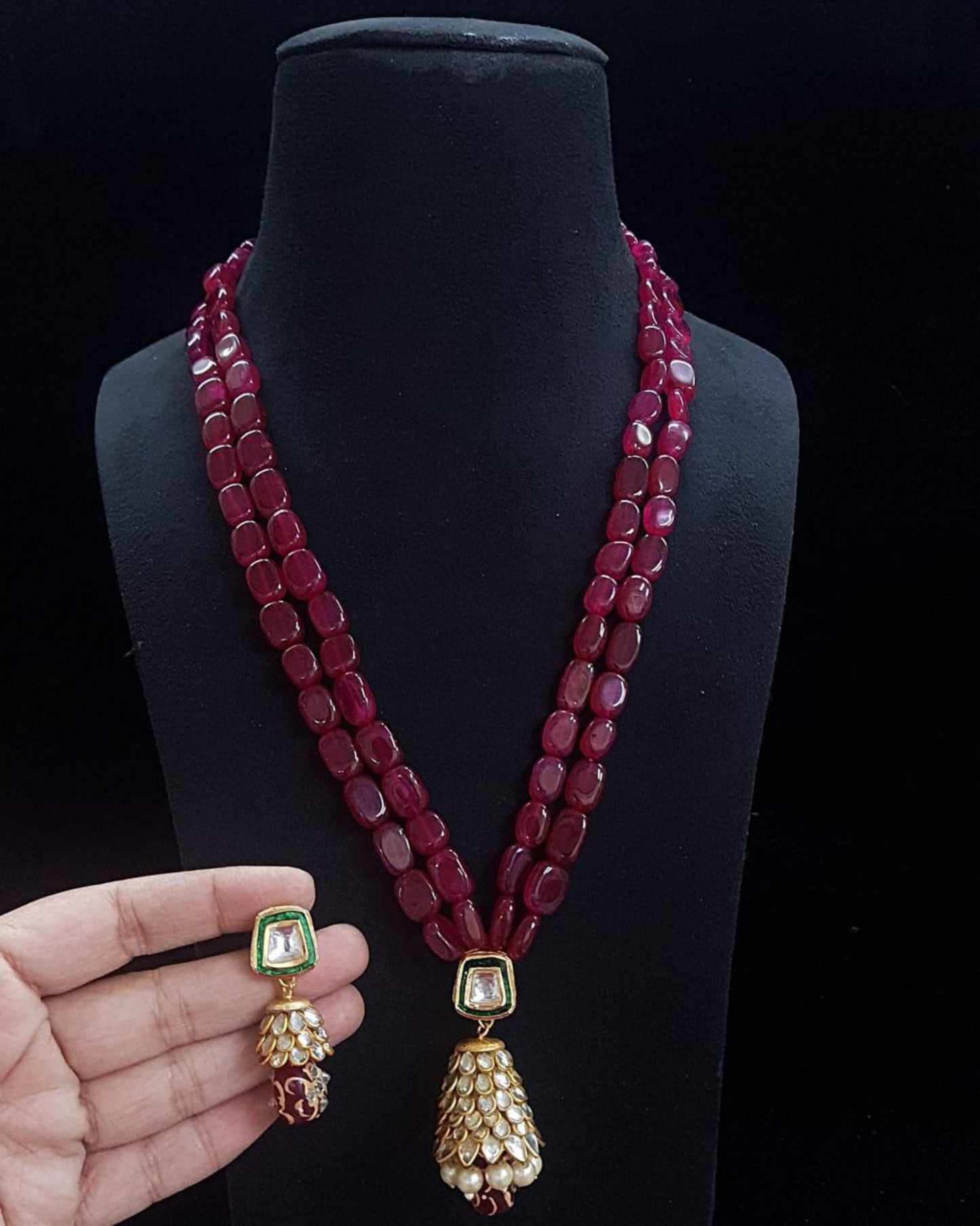 Rasika Paachi Kundan Set