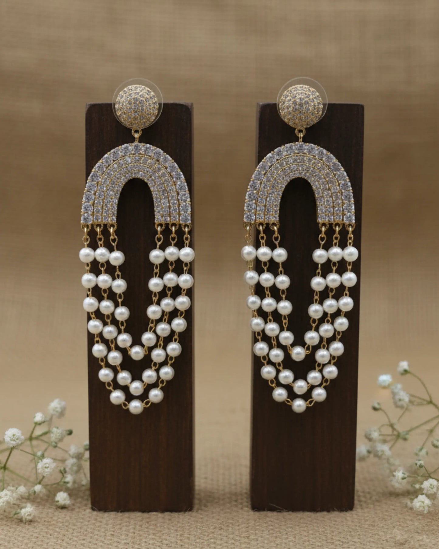 The Cascade Pearl Chandelier Earrings Zestro
