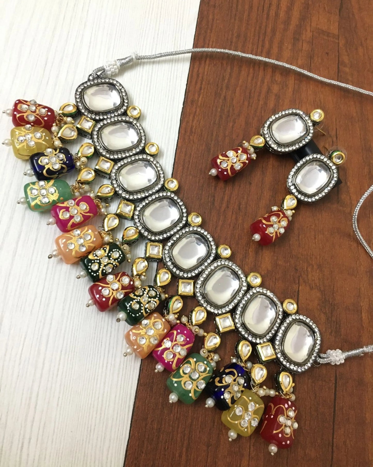 Uncut Kundan Drop Necklace Zestro