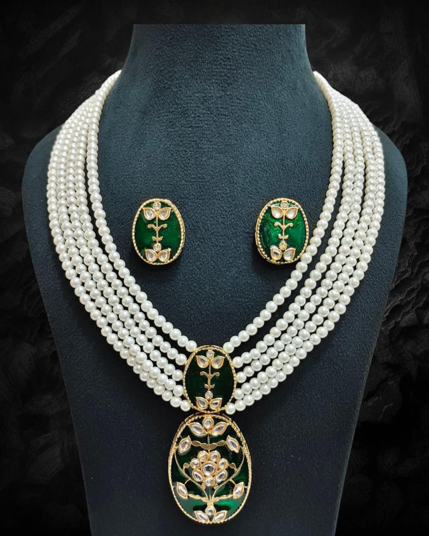 Vintage Meena-Kari Pearl Necklace