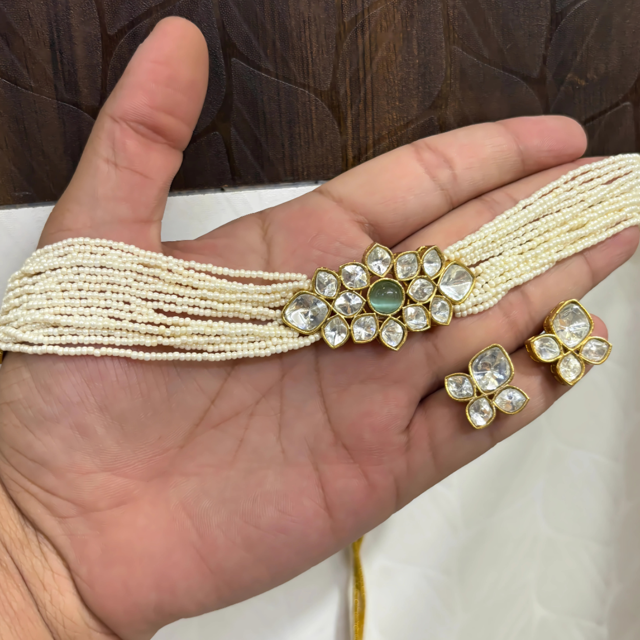 Aabha Pearl Kundan Choker Set