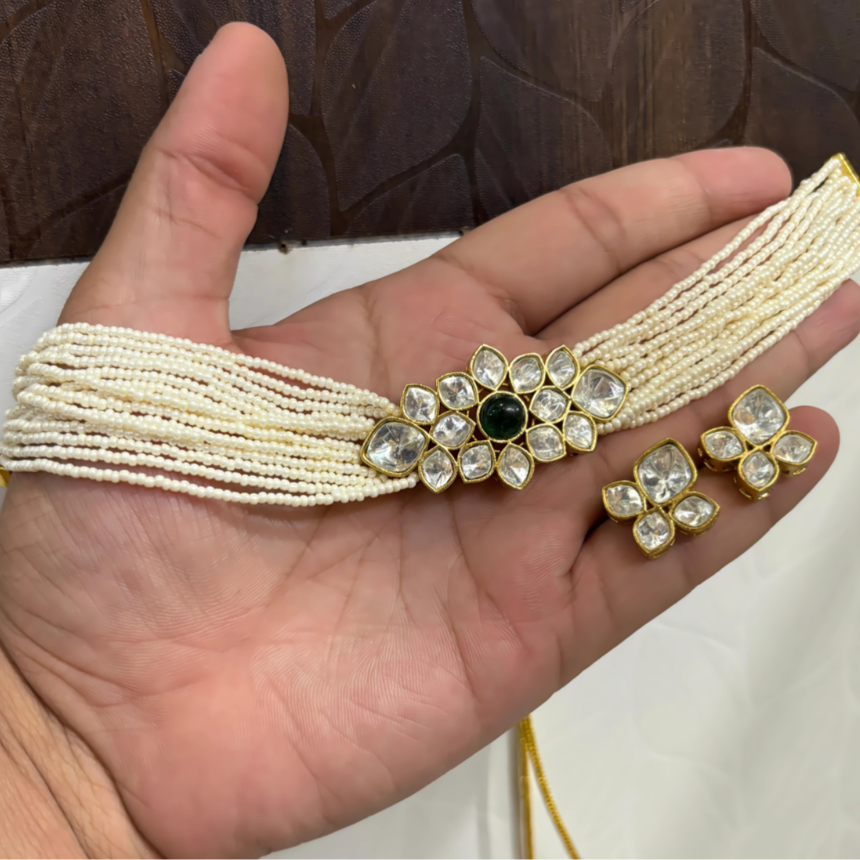 Aabha Pearl Kundan Choker Set