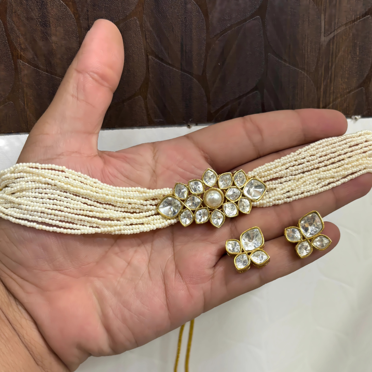 Aabha Pearl Kundan Choker Set