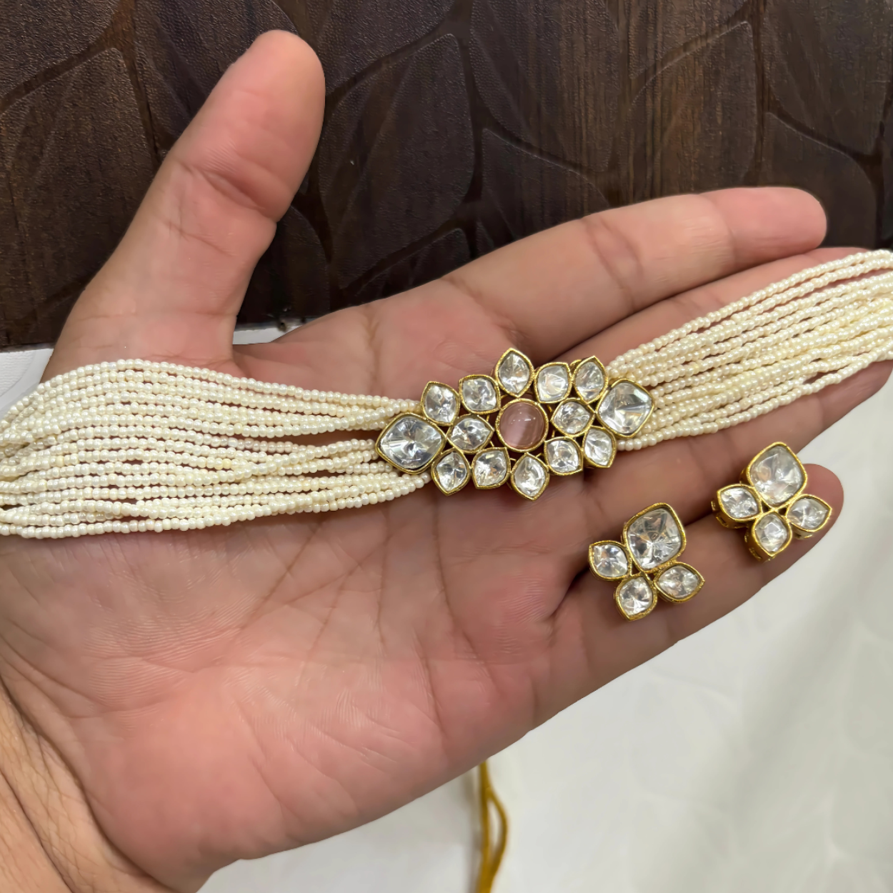 Aabha Pearl Kundan Choker Set