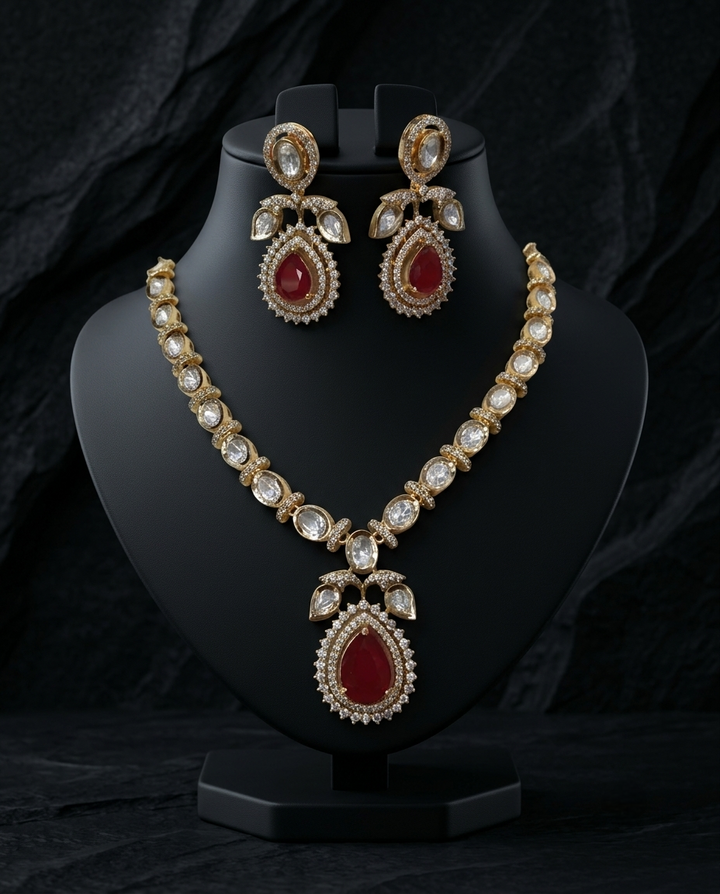 Aaradhya Teardrop Necklace Set