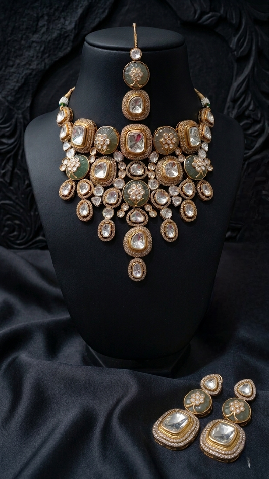Aventra Moissanite Polki Bridal Set