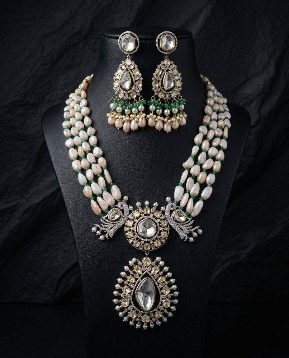 Mayur Ratna Pearl Heritage Necklace Set