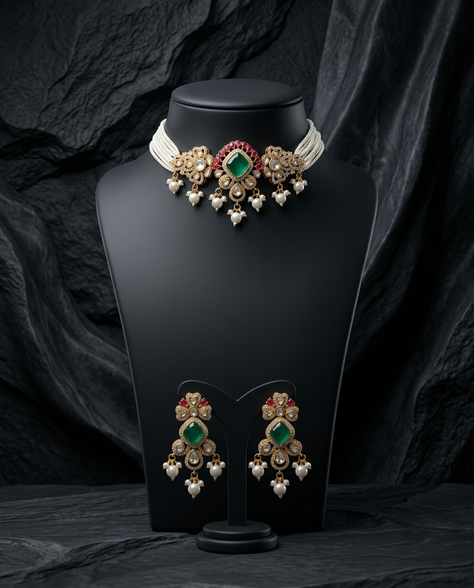Myra Pearl Kundan Choker Set