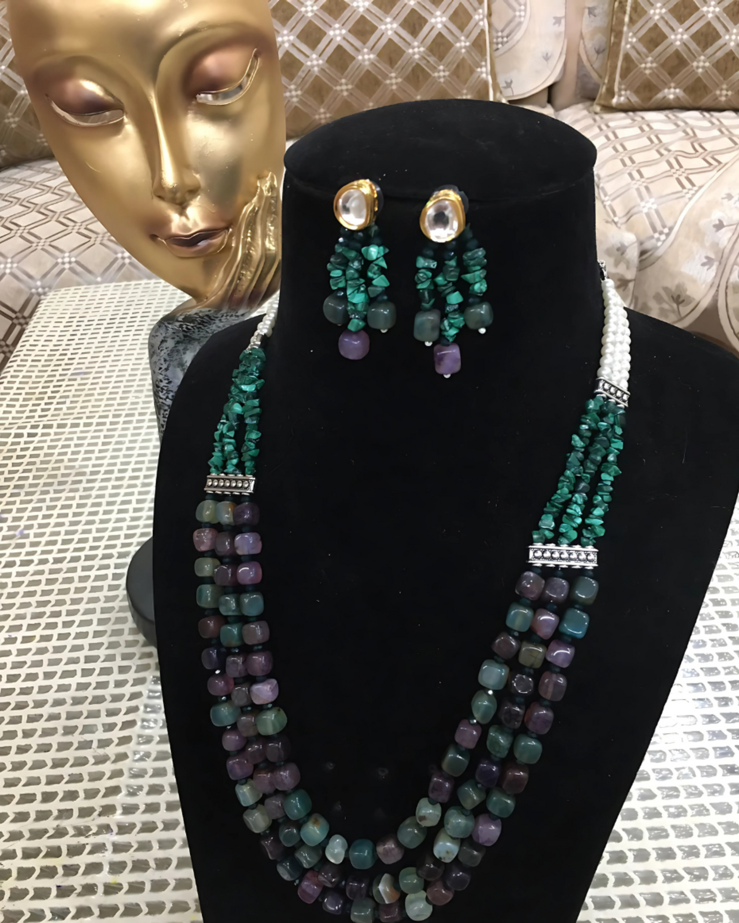 Royal Radiance Gemstone Necklace Set