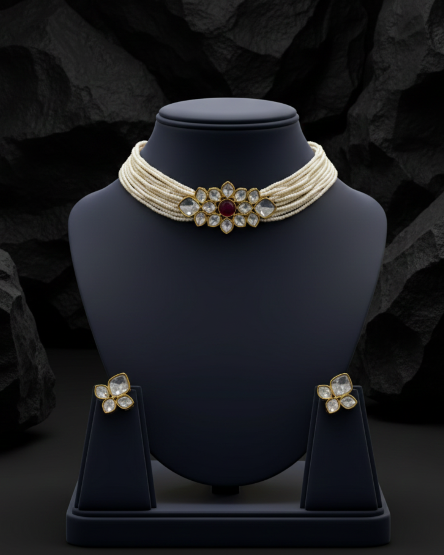 Aabha Pearl Kundan Choker Set