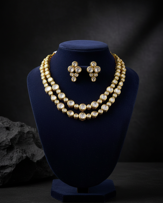 Almas Two Layered  Kundan Set