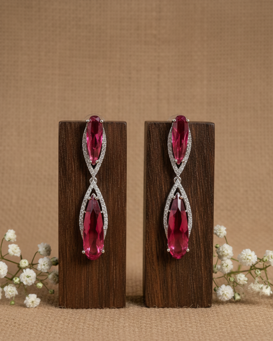 Double Pear-Cut Dangle Earrings