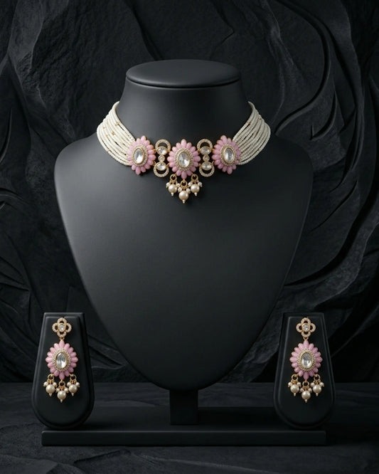 Gulbahar Pearl Radiance Choker Set Zestro