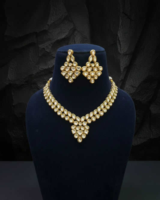 Majestic Cluster Kundan Necklace Set