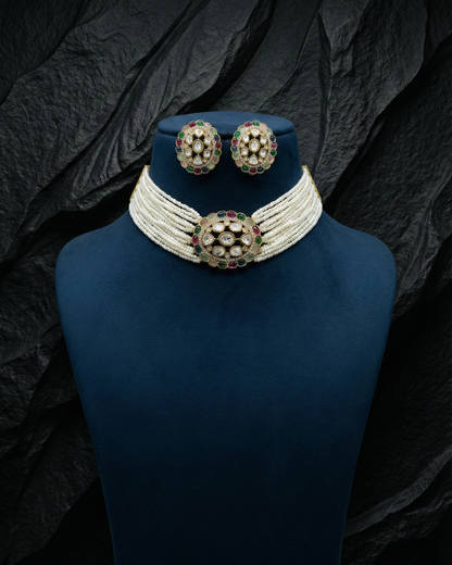 Multi-Strand Pearls Choker Set