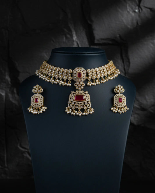 Pearl Dynasty Choker Necklace Set Zestro