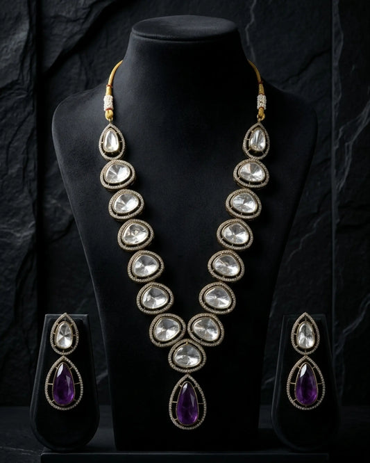 Prisha Uncut Kundan Imperial Set Zestro