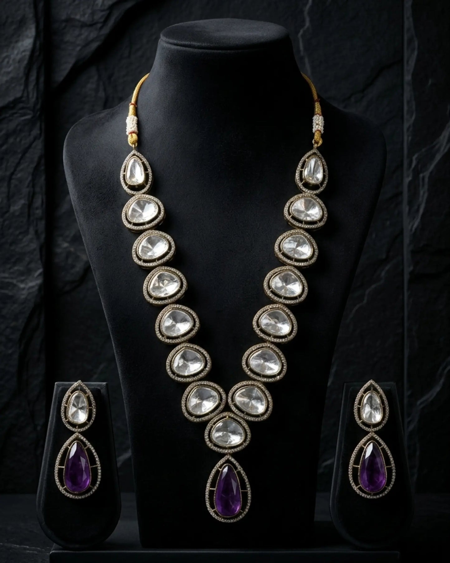 Prisha Uncut Kundan Imperial Set Zestro
