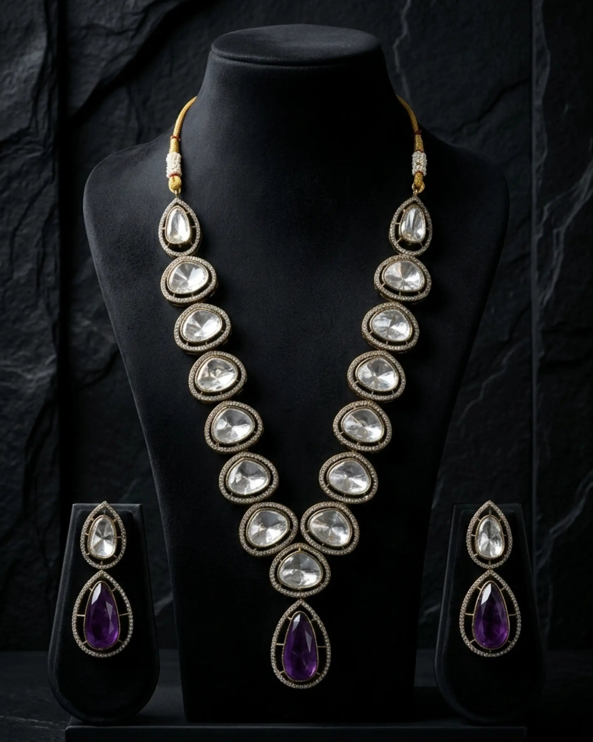 Prisha Uncut Kundan Imperial Set Zestro
