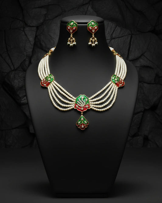 Raashika Meenakari Pearl Haar Set Zestro