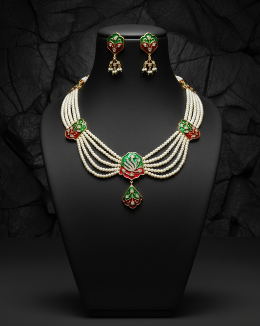Raashika Meenakari Pearl Haar Set