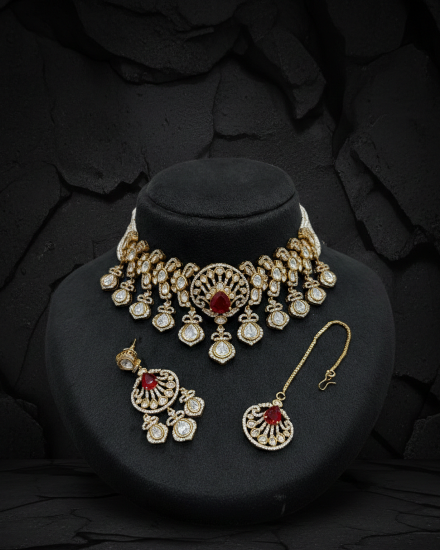 Royal Chandrika Heritage Moissanite Necklace Set