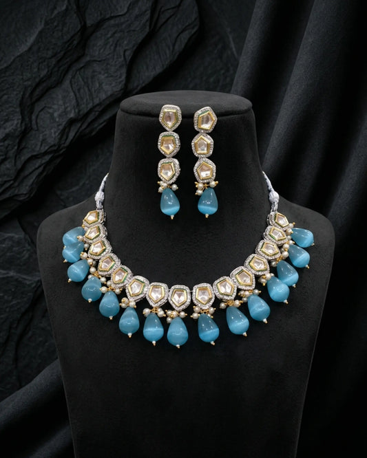 Shahi Teardrop Kundan Set Zestro
