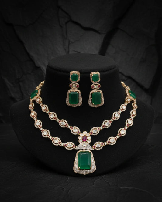 Virasat Two-Layered Moissanite Kundan Set Zestro