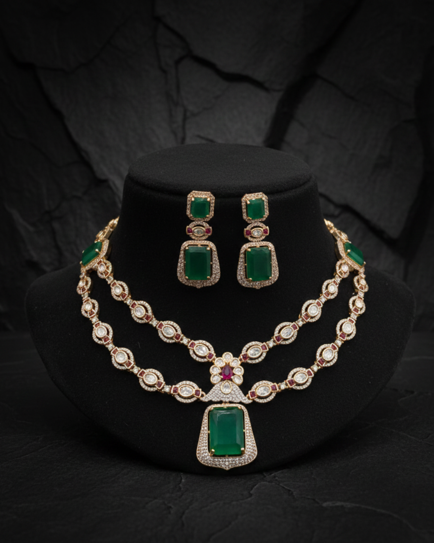 Virasat Two-Layered Moissanite Kundan Set