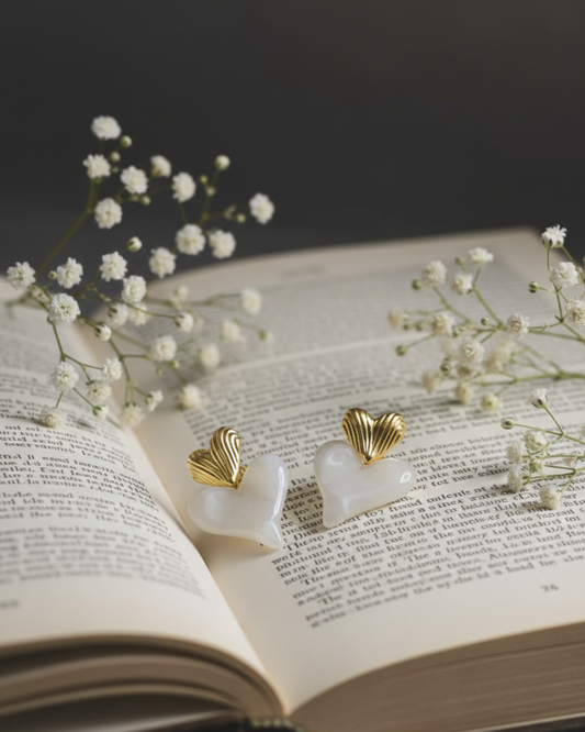 White Stone Earrings