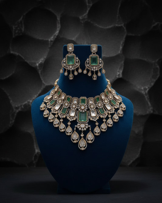 Zehan Moissanite Kundan Necklace Set